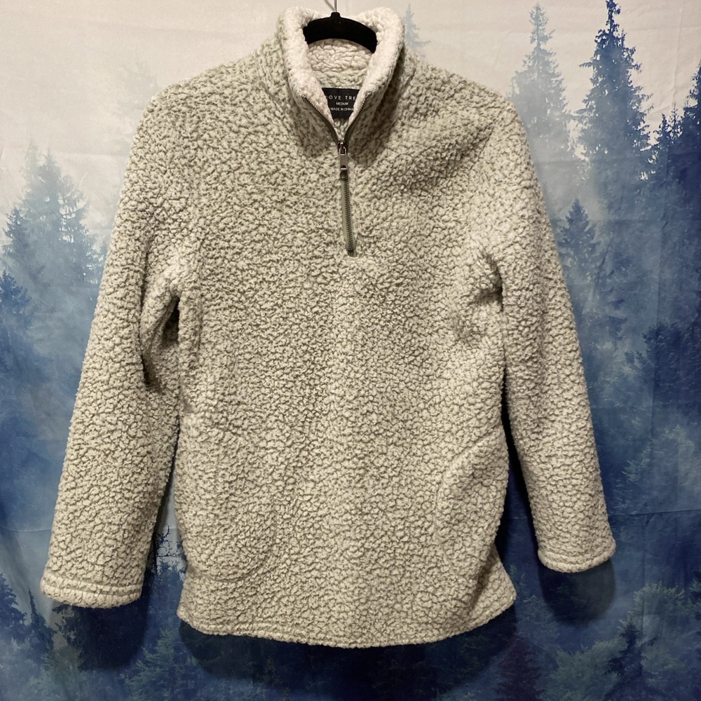 Love Tree‎ Sherpa Fleece 1/4 Zip Pullover Sweater Womens Size Medium